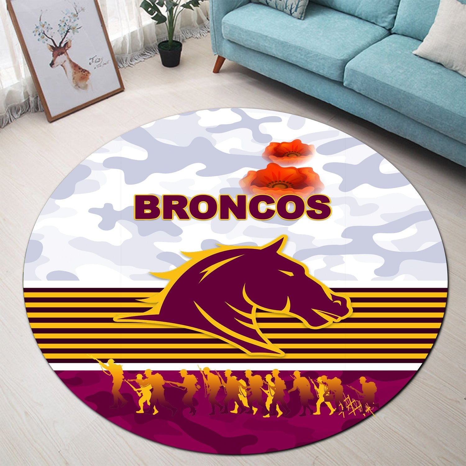 brisbane-broncos-round-carpet-anzac-day-simple-style-white