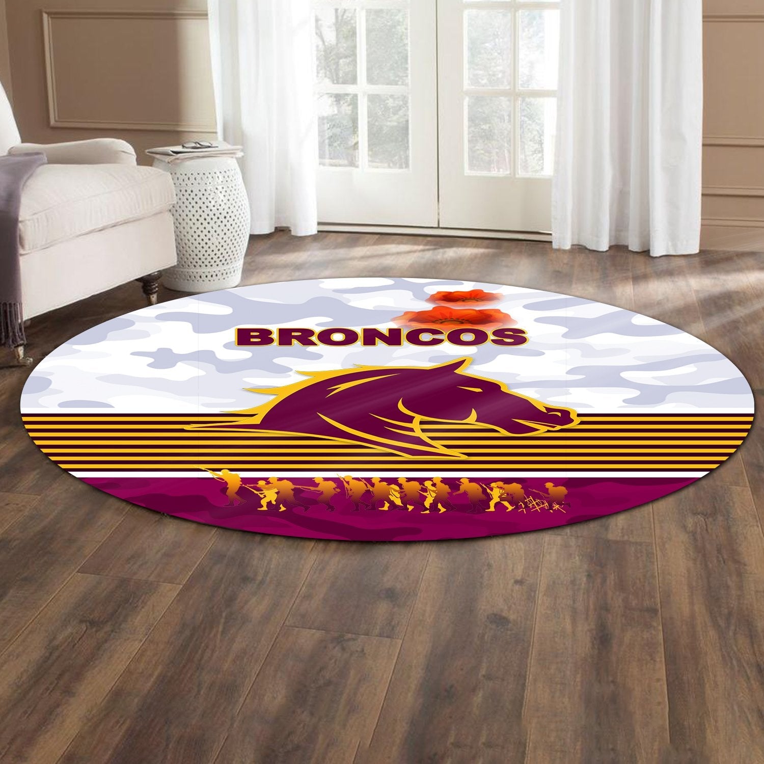 brisbane-broncos-round-carpet-anzac-day-simple-style-white