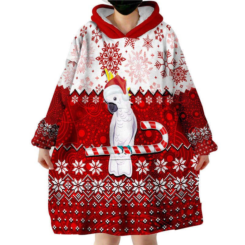 aboriginal-christmas-2022-cockatoo-wearable-blanket-hoodie-red-style