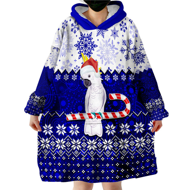 aboriginal-christmas-2022-cockatoo-wearable-blanket-hoodie-blue-style