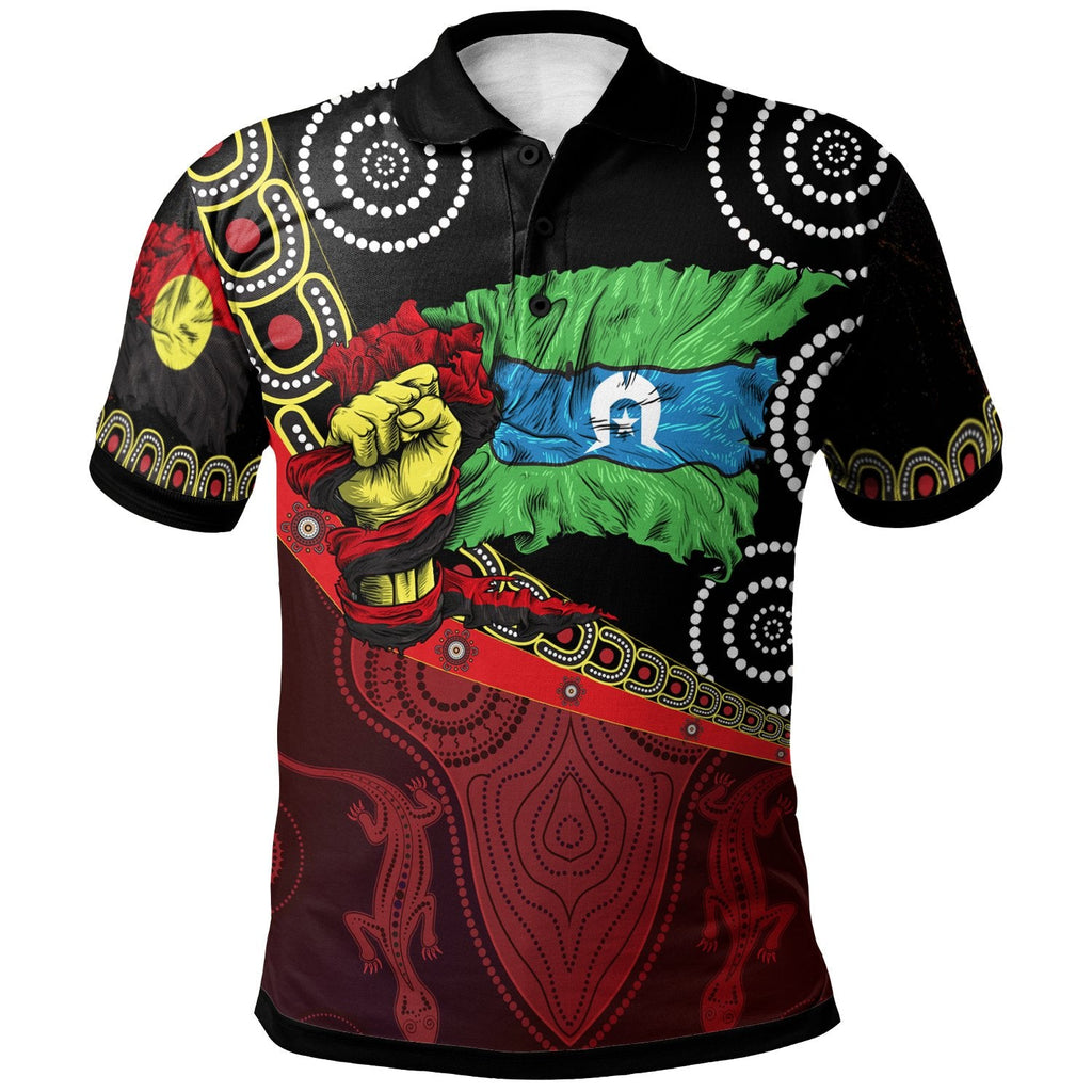 aboriginal-kid-polo-shirt-flags-dot-acrylic-paint-style-naidoc-1