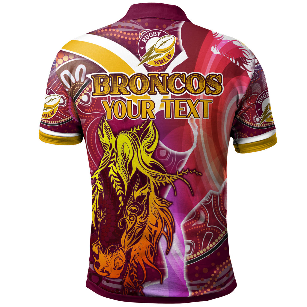 nrlw-broncos-rugby-polo-shirt-custom-rugby-ball-indigenous-aboriginal-broncos-women-polo-shirt