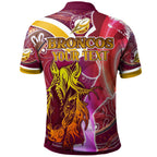 nrlw-broncos-rugby-polo-shirt-custom-rugby-ball-indigenous-aboriginal-broncos-women-polo-shirt