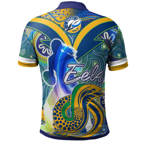 nrlw-eels-rugby-polo-shirt-custom-rugby-ball-indigenous-aboriginal-eels-women-polo-shirt