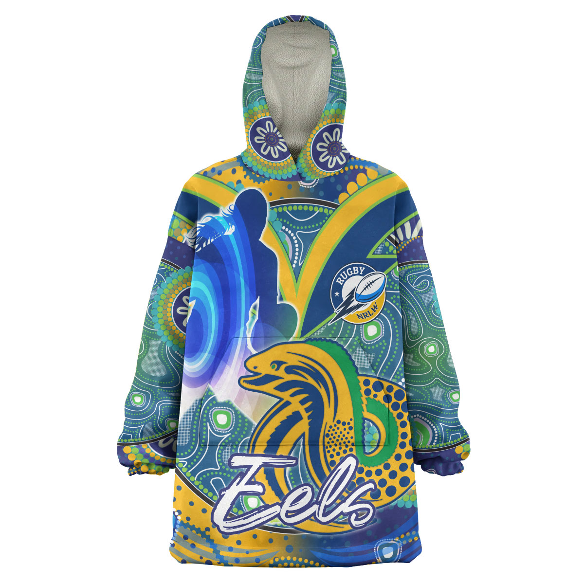 nrlw-eels-rugby-snug-hoodie-custom-rugby-ball-indigenous-aboriginal-eels-women-oodie-blanket