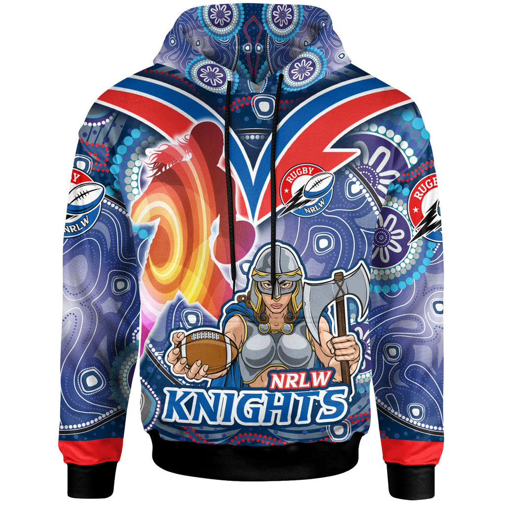 nrlw-knights-rugby-hoodie-custom-rugby-ball-indigenous-aboriginal-knights-women-hoodie