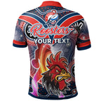 nrlw-roosters-rugby-polo-shirt-custom-rugby-ball-indigenous-aboriginal-roosters-women-polo-shirt