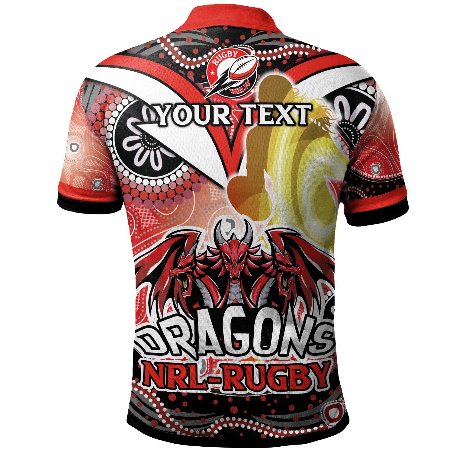 nrlw-st-george-rugby-polo-shirt-custom-rugby-ball-indigenous-aboriginal-st-george-women-polo-shirt