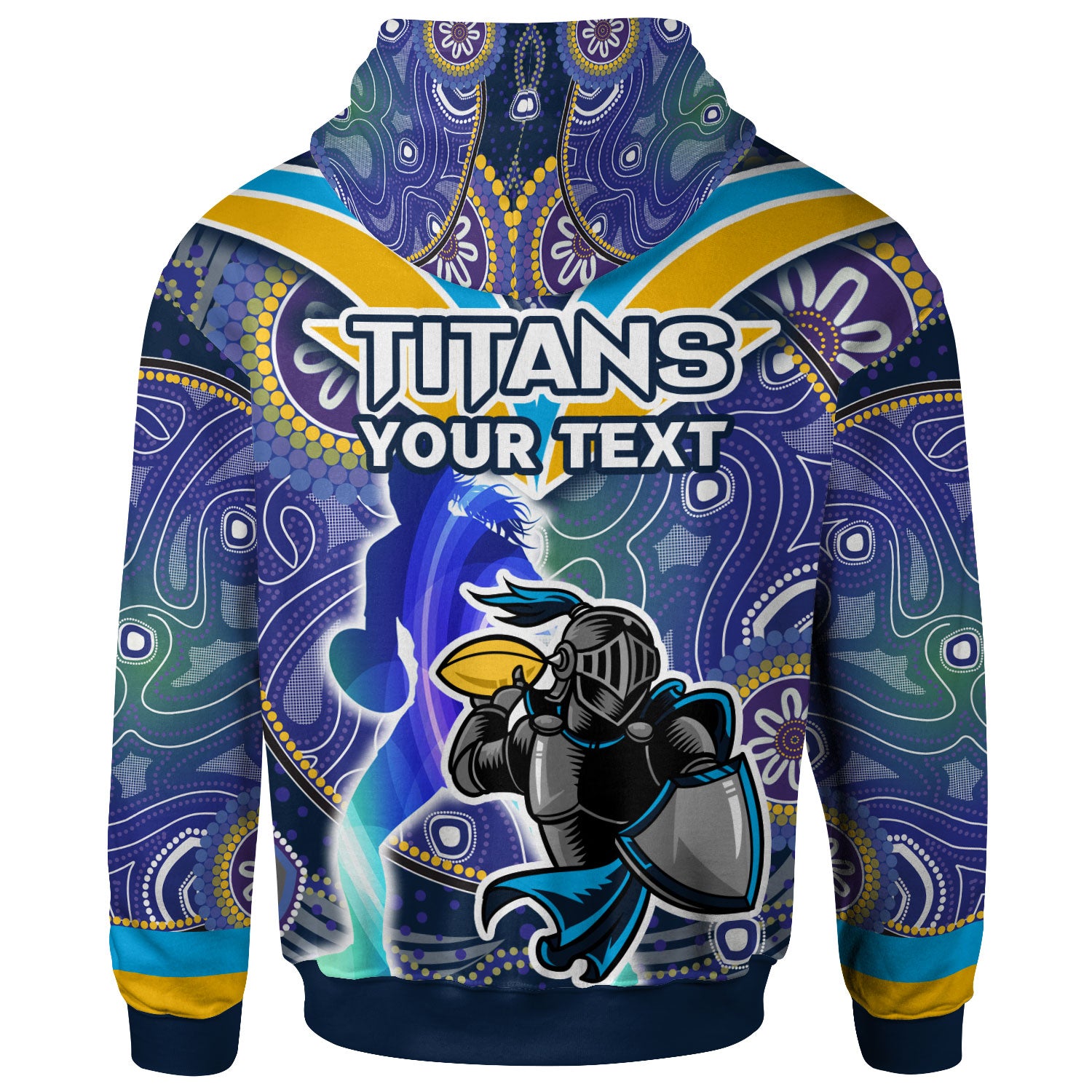nrlw-titans-rugby-hoodie-custom-rugby-ball-indigenous-aboriginal-titans-women-hoodie