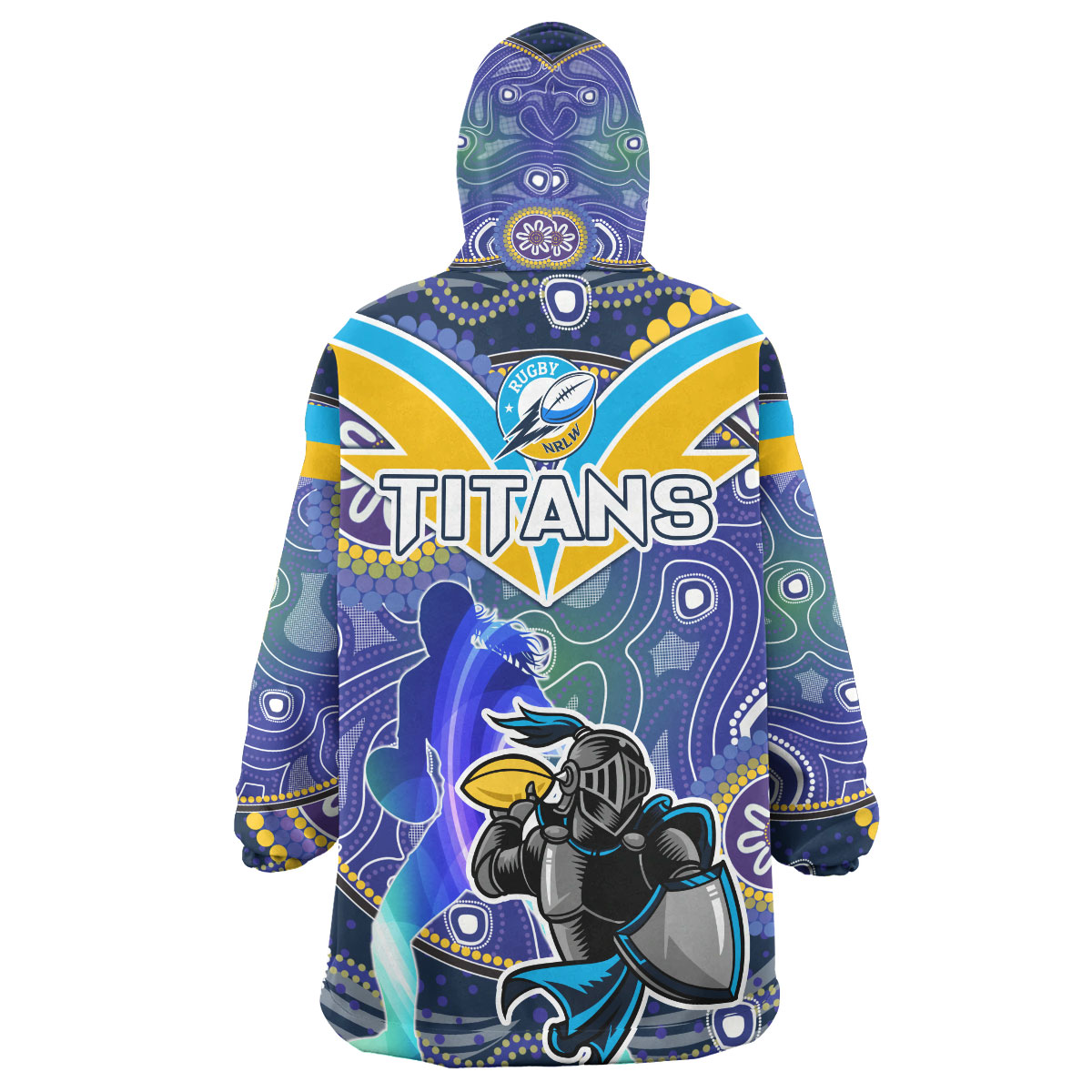 nrlw-titans-rugby-snug-hoodie-custom-rugby-ball-indigenous-aboriginal-titans-women-oodie-blanket