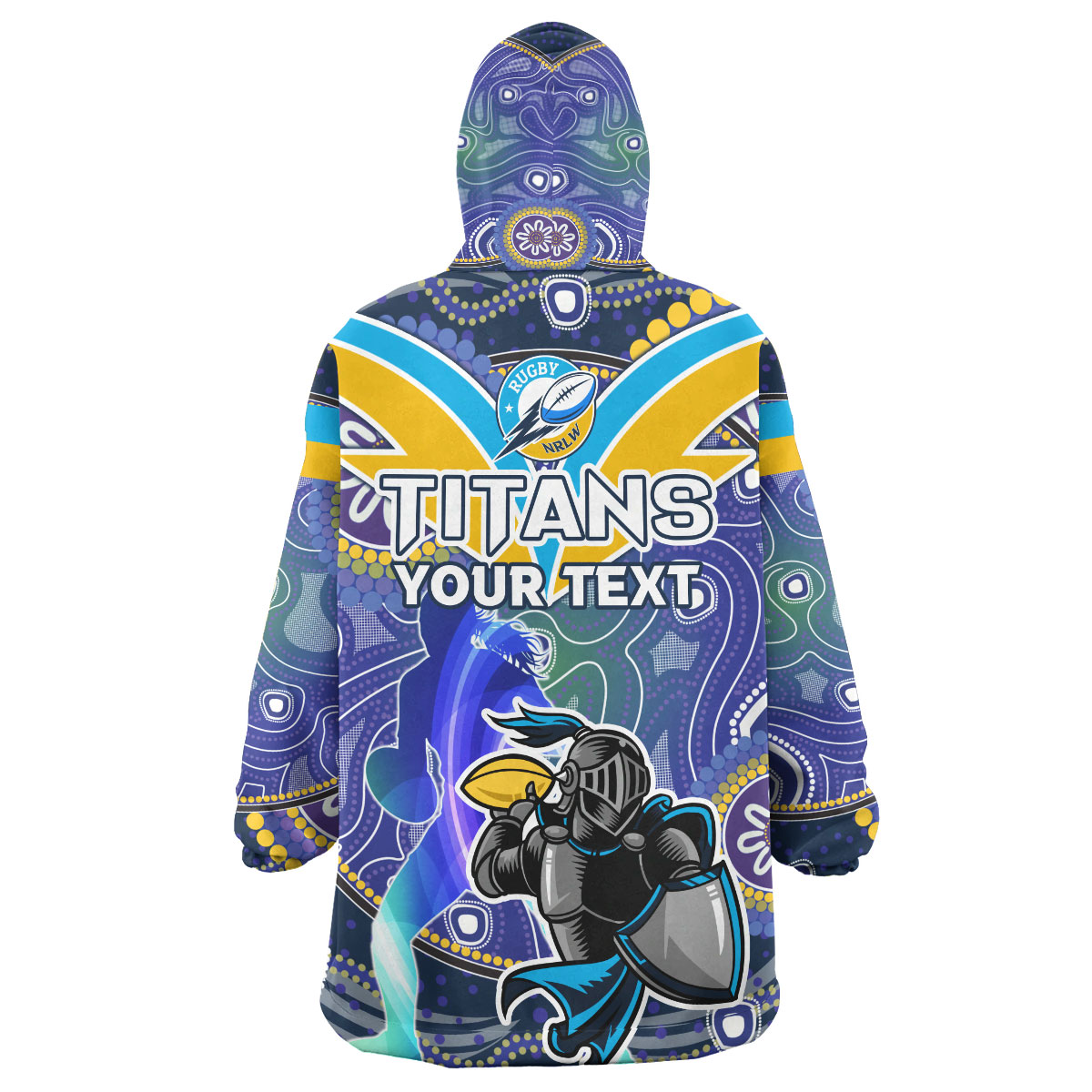 nrlw-titans-rugby-snug-hoodie-custom-rugby-ball-indigenous-aboriginal-titans-women-oodie-blanket