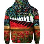 New Zealand Maori ANZAC Zip Up And Pullover Hoodie Poppy Vibes - Paua Shell LT8