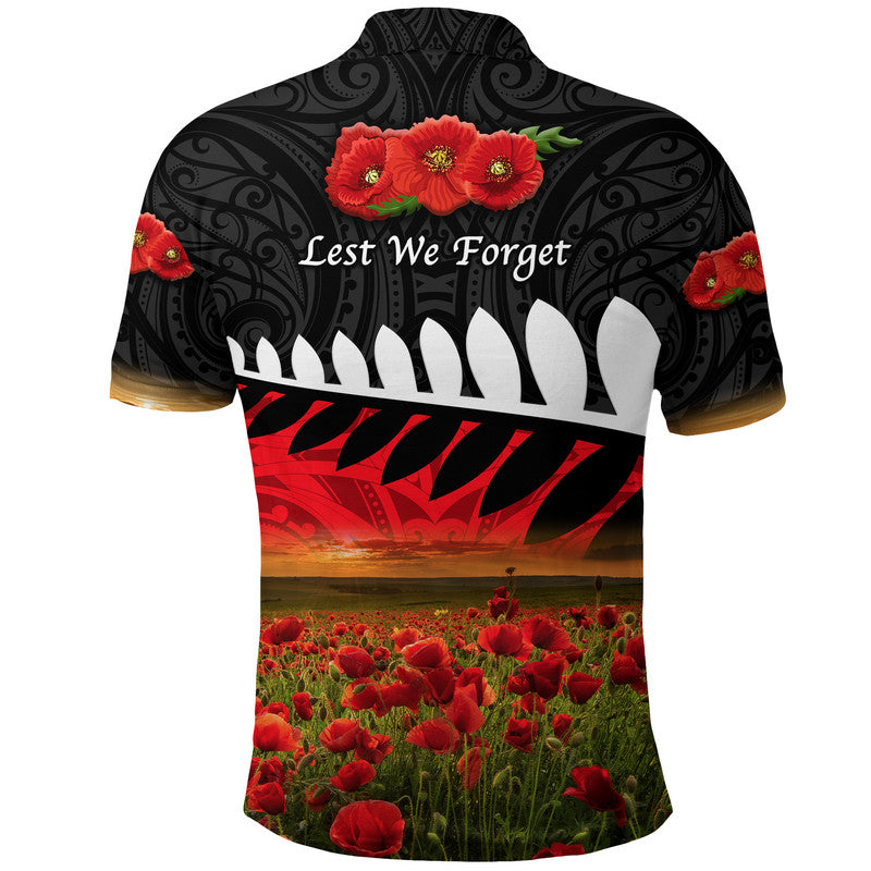 new-zealand-maori-anzac-polo-shirt-poppy-vibes-black