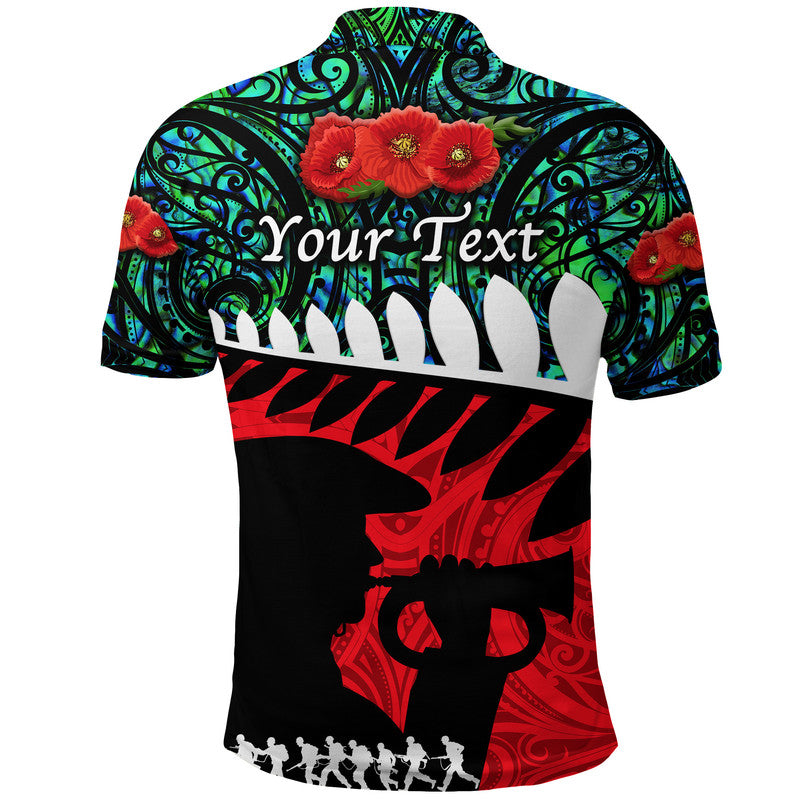 custom-personalised-new-zealand-maori-anzac-polo-shirt-remembrance-soldier-turquoise