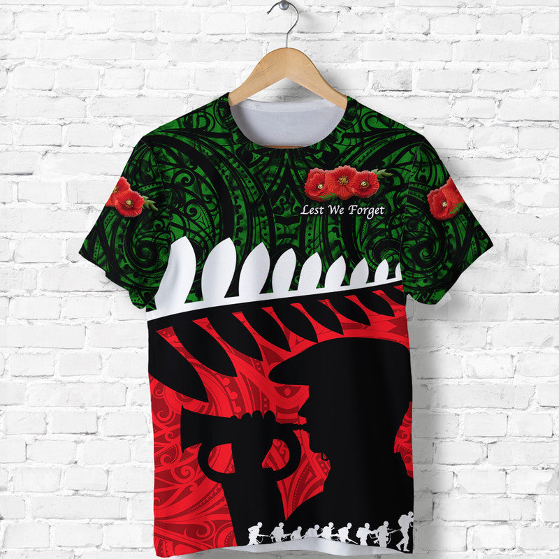 custom-personalised-new-zealand-maori-anzac-t-shirt-remembrance-soldier-green