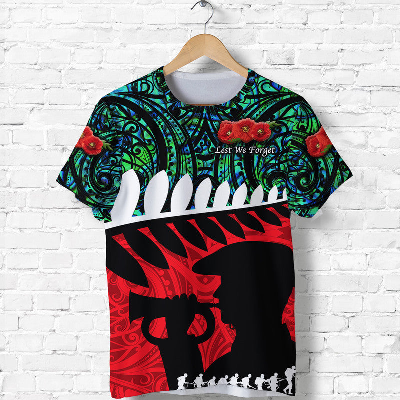 custom-personalised-new-zealand-maori-anzac-t-shirt-remembrance-soldier-turquoise