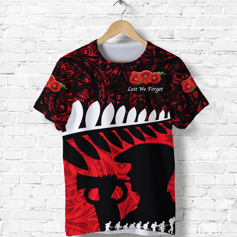 custom-personalised-new-zealand-maori-anzac-t-shirt-remembrance-soldier-red