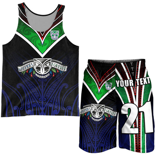Custom Personalised New Zealand Warriors Combo Men Tank Top and Men Short The Warriors Special Maori Silver Fern Style LT9