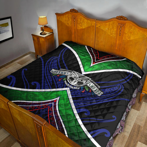 New Zealand Warriors Premium Quilt The Warriors Special Maori Silver Fern Style LT9