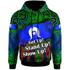 australia-naidoc-week-2023-hoodie-custom-black-raised-hands-with-aboriginal-inspired-patterns-hoodie