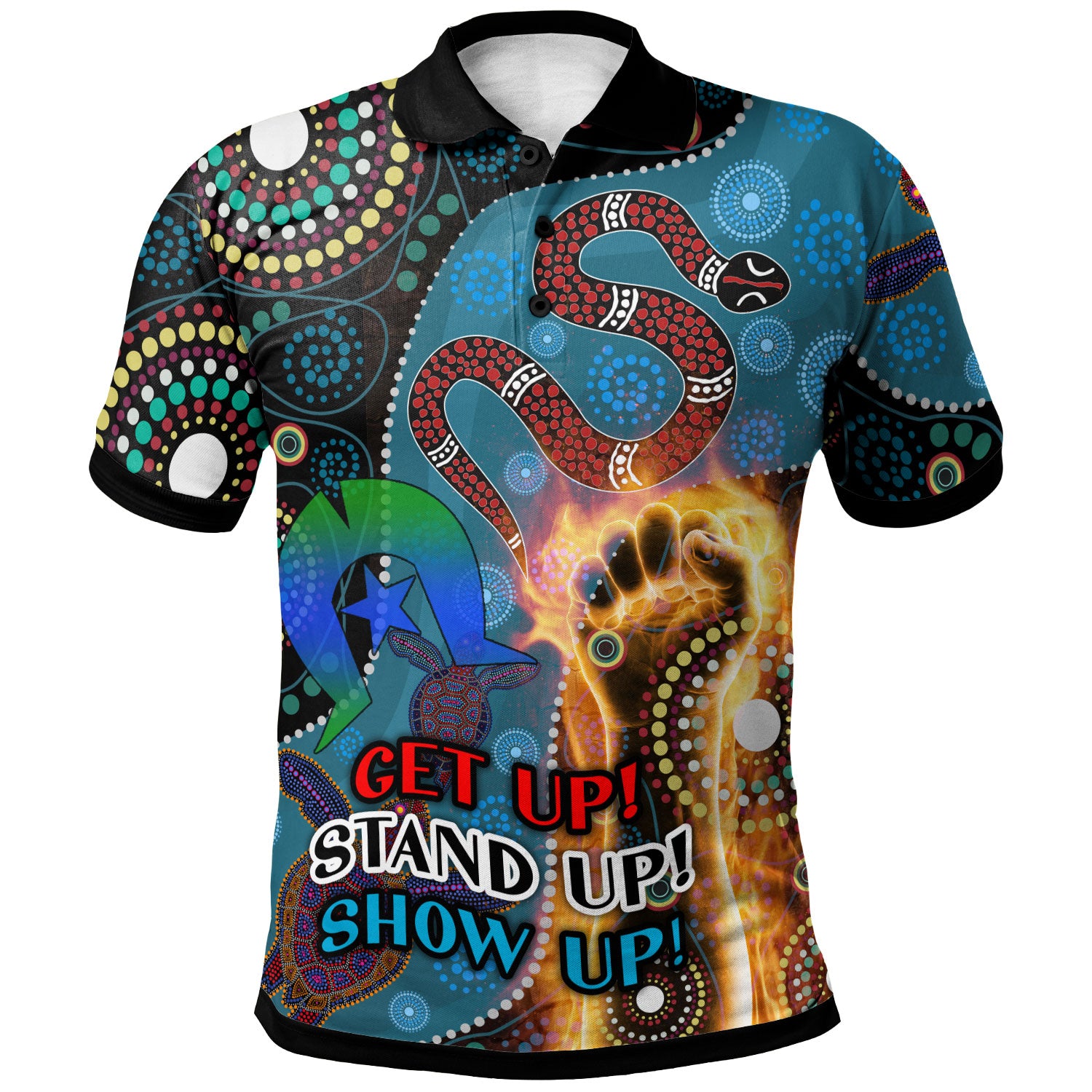 australia-naidoc-week-2023-polo-shirt-custom-aboriginal-inspired-snake-patterns-polo-shirt
