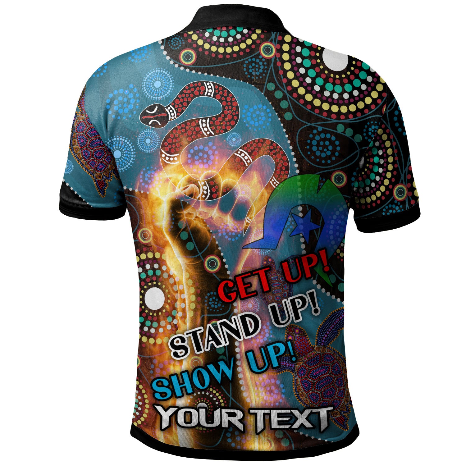 australia-naidoc-week-2023-polo-shirt-custom-aboriginal-inspired-snake-patterns-polo-shirt