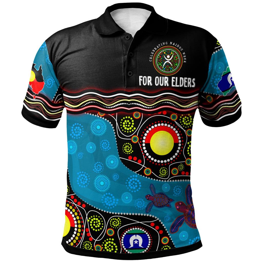 naidoc-week-2023-polo-shirt-custom-australia-culture-art-with-river-and-tortoise-aboriginal-inspired-dot-art-polo-shirt