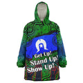 naidoc-week-2023-wearable-blanket-hoodie-custom-black-raised-hands-with-aboriginal-inspired-patterns-wearable-blanket-hoodie