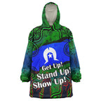 naidoc-week-2023-wearable-blanket-hoodie-custom-black-raised-hands-with-aboriginal-inspired-patterns-wearable-blanket-hoodie