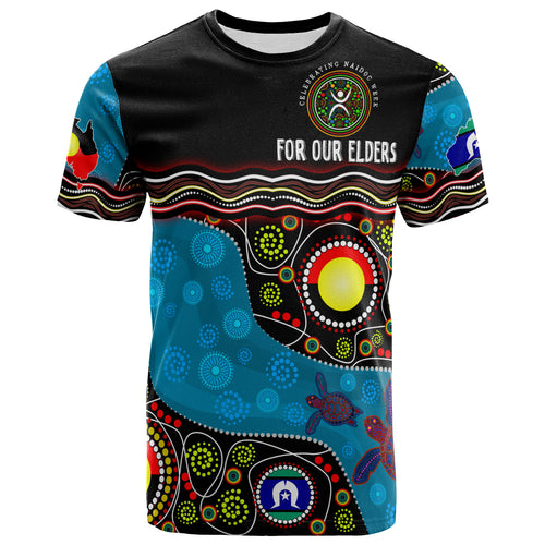 naidoc-week-2023-t-shirt-custom-australia-culture-art-with-river-and-tortoise-aboriginal-inspired-dot-art-t-shirt