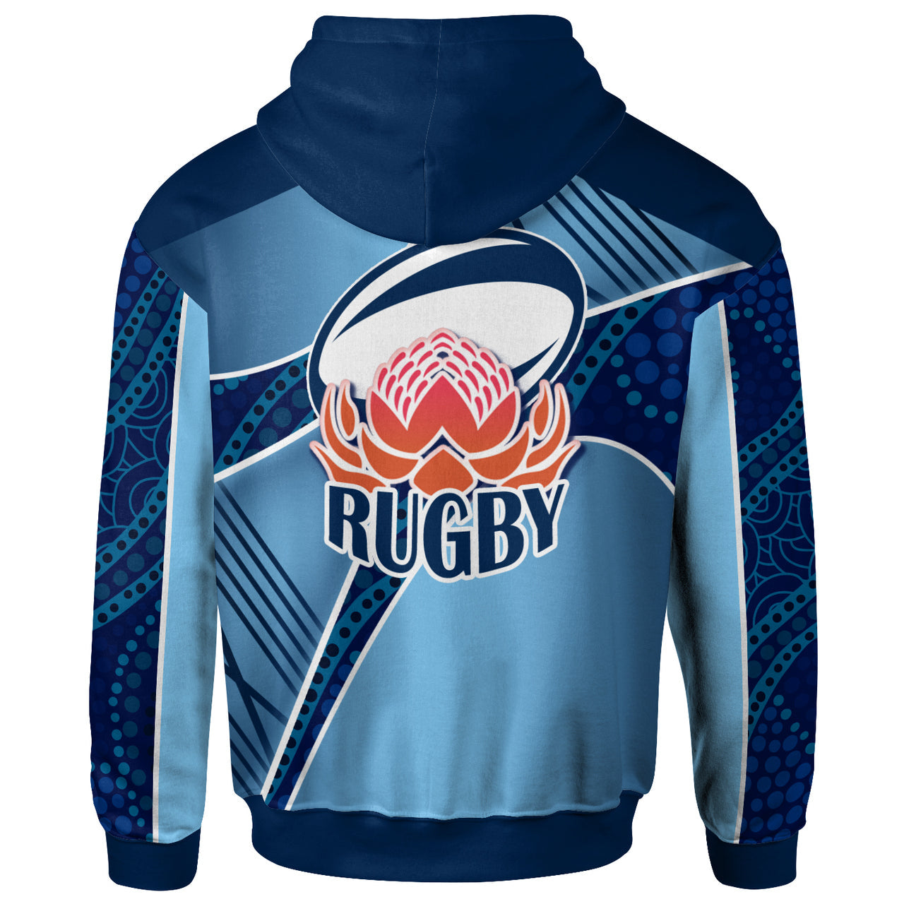 Waratahs Rugby Hoodie - Custom Rugby Ball Logo Hoodie RLT13