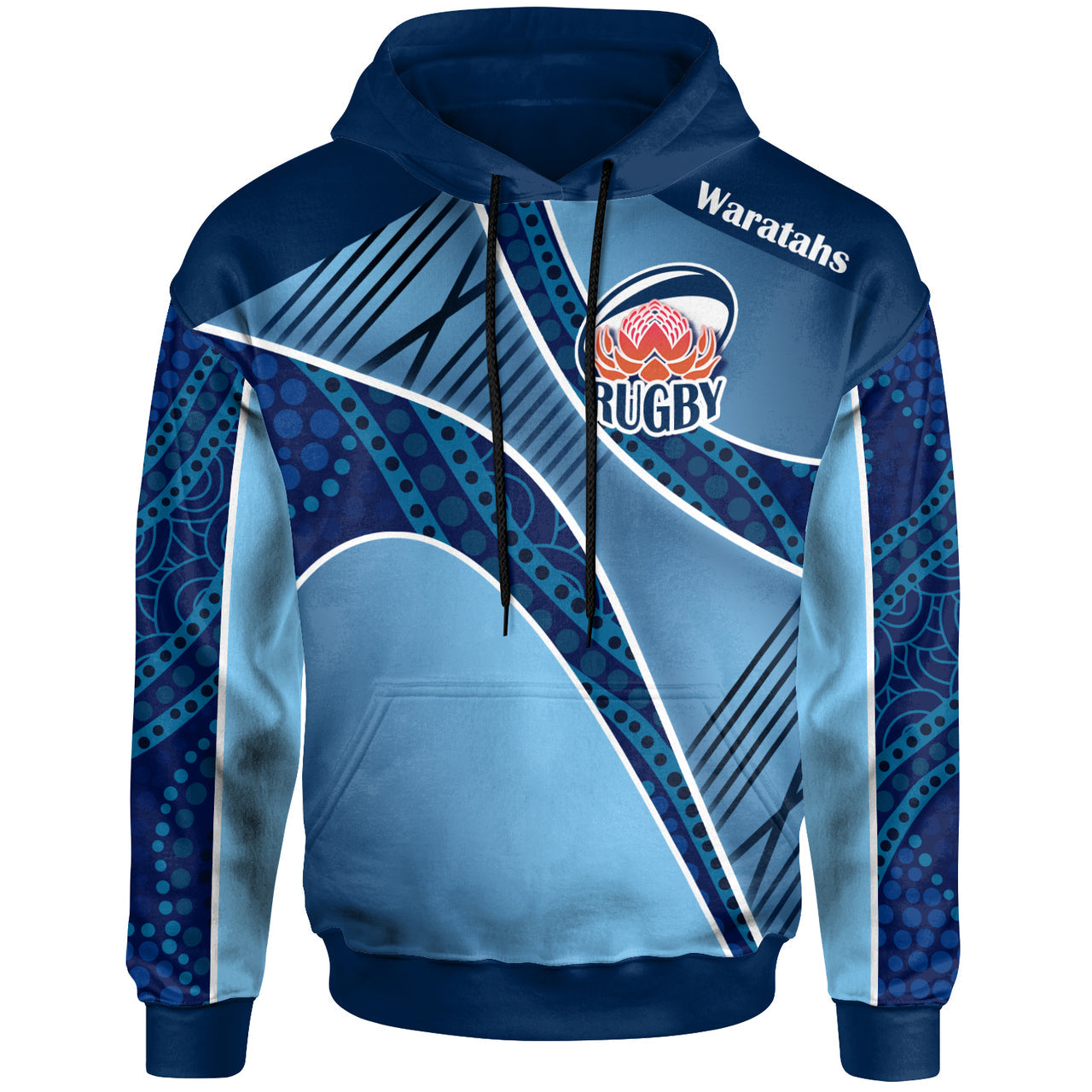 Waratahs Rugby Hoodie - Custom Rugby Ball Logo Hoodie RLT13