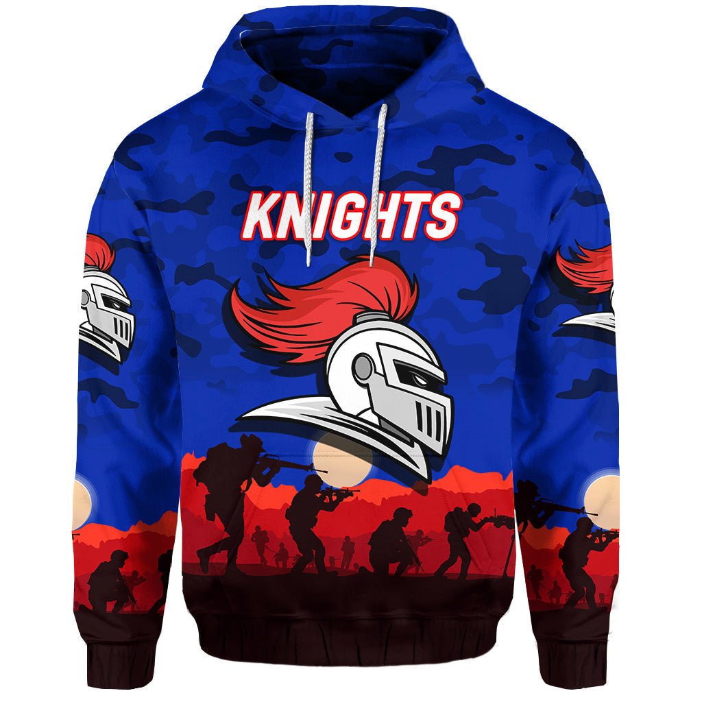 (Custom Personalised) Newcastle Knights ANZAC 2022 Zip Up And Pullover Hoodie Simple Style LT8