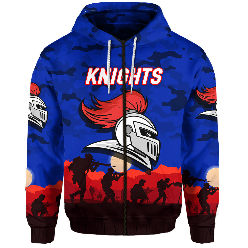 (Custom Personalised) Newcastle Knights ANZAC 2022 Zip Up And Pullover Hoodie Simple Style LT8