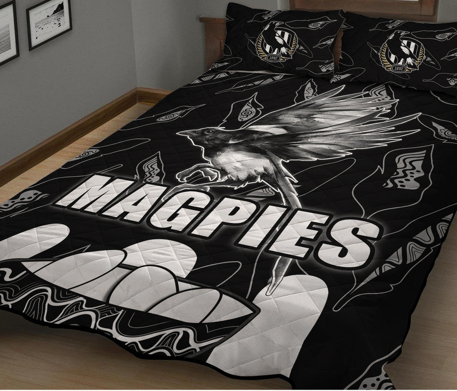 collingwood-magpies-quilt-bed-set-indigenous-guernsey-no2-version
