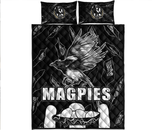 collingwood-magpies-quilt-bed-set-indigenous-guernsey-no2-version