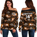 (Custom Text And Number) Wests Tigers Rugby Off Shoulder Sweater Polynesian Tribal Mix Tropical Hawaiian Style LT14