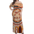 aboriginal-stand-up-off-shoulder-long-dress-circle-dot-with-lizard-version-peachpuff