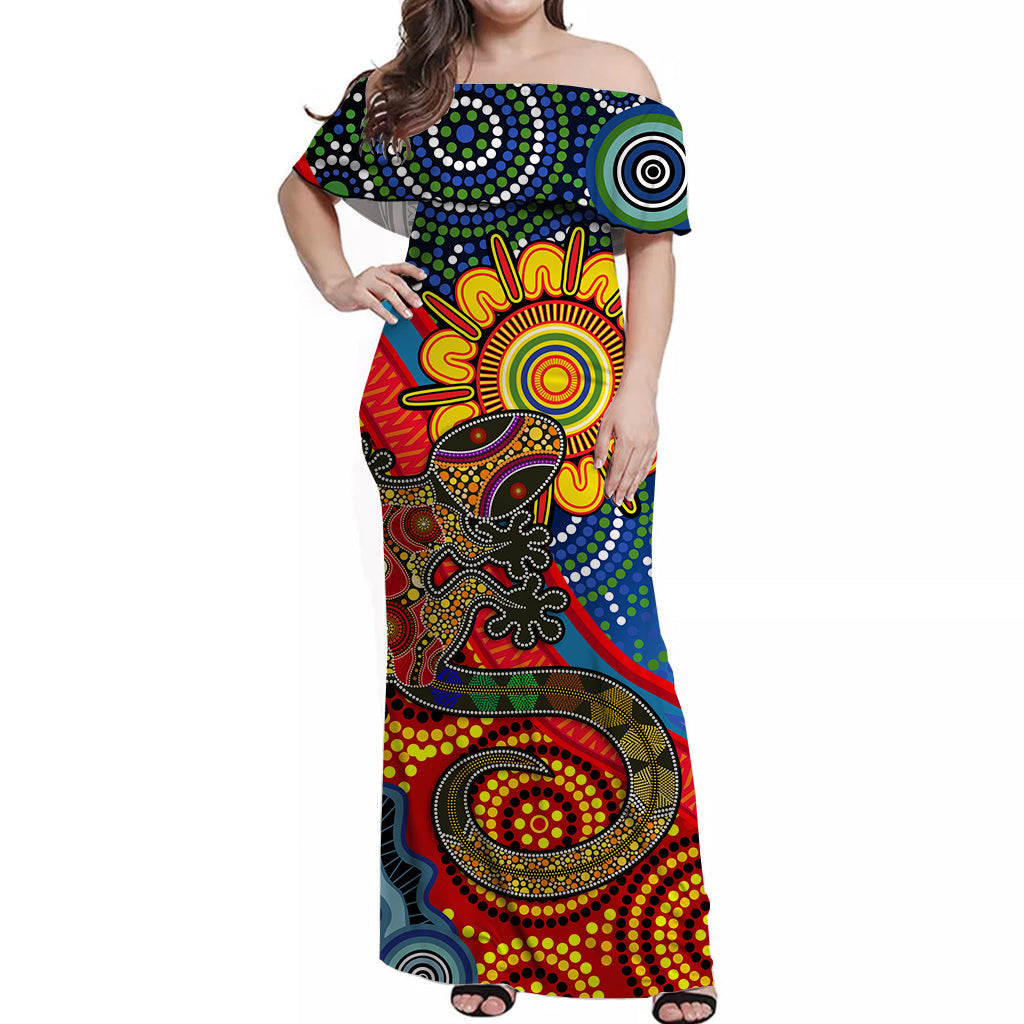 australia-lizard-and-sun-off-shoulder-long-dress-aboriginal-art-speical