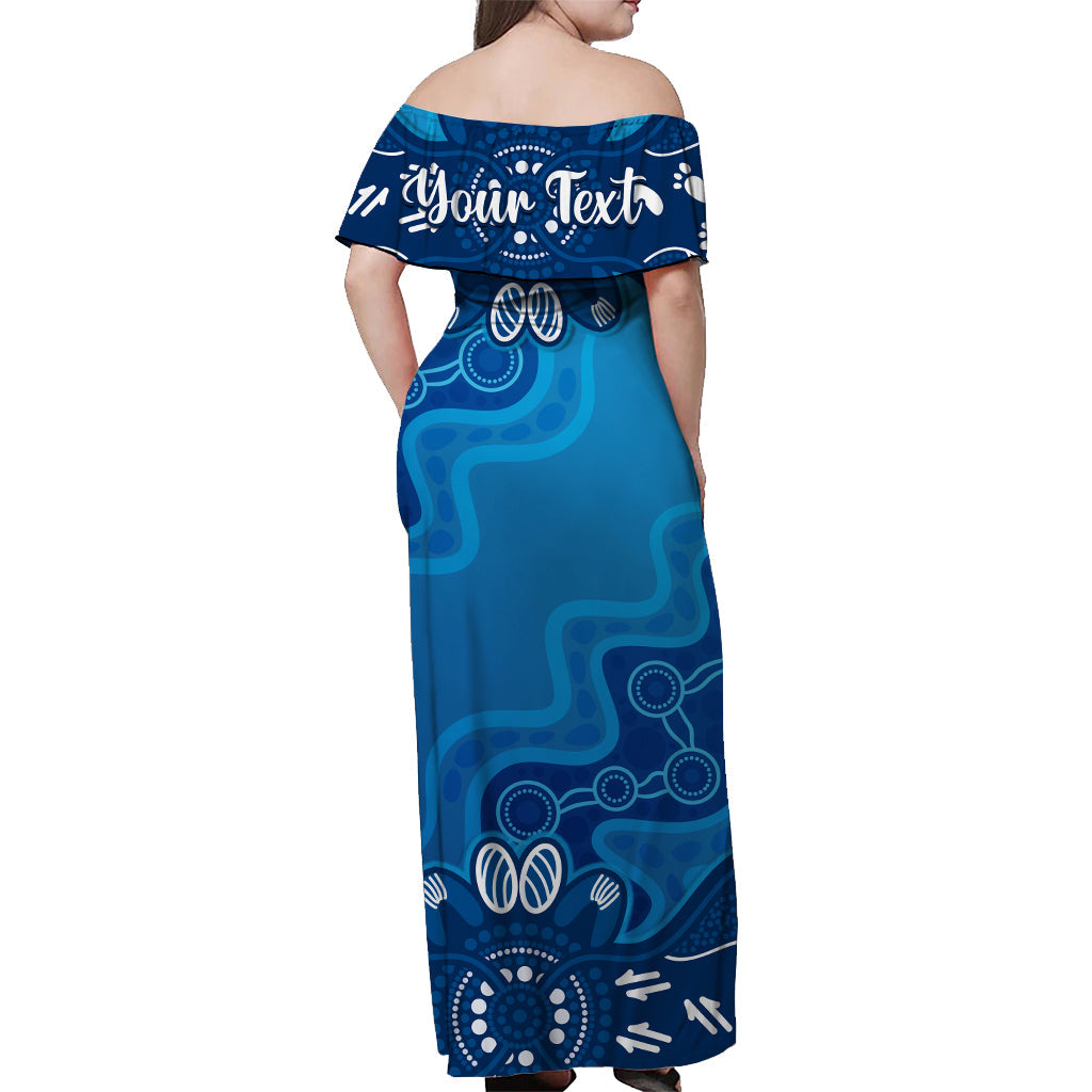 custom-personalised-nsw-blues-off-shoulder-long-dress-new-south-wales-aboriginal-art
