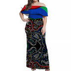 custom-peronalised-naidoc-week-off-shoulder-long-dress-national-aborigines-and-torres-strait-islander-animals-aboriginal-art