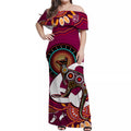 custom-personalised-maroons-rugby-off-shoulder-long-dress-queensland-kangaroo-aboriginal-dot-paintings