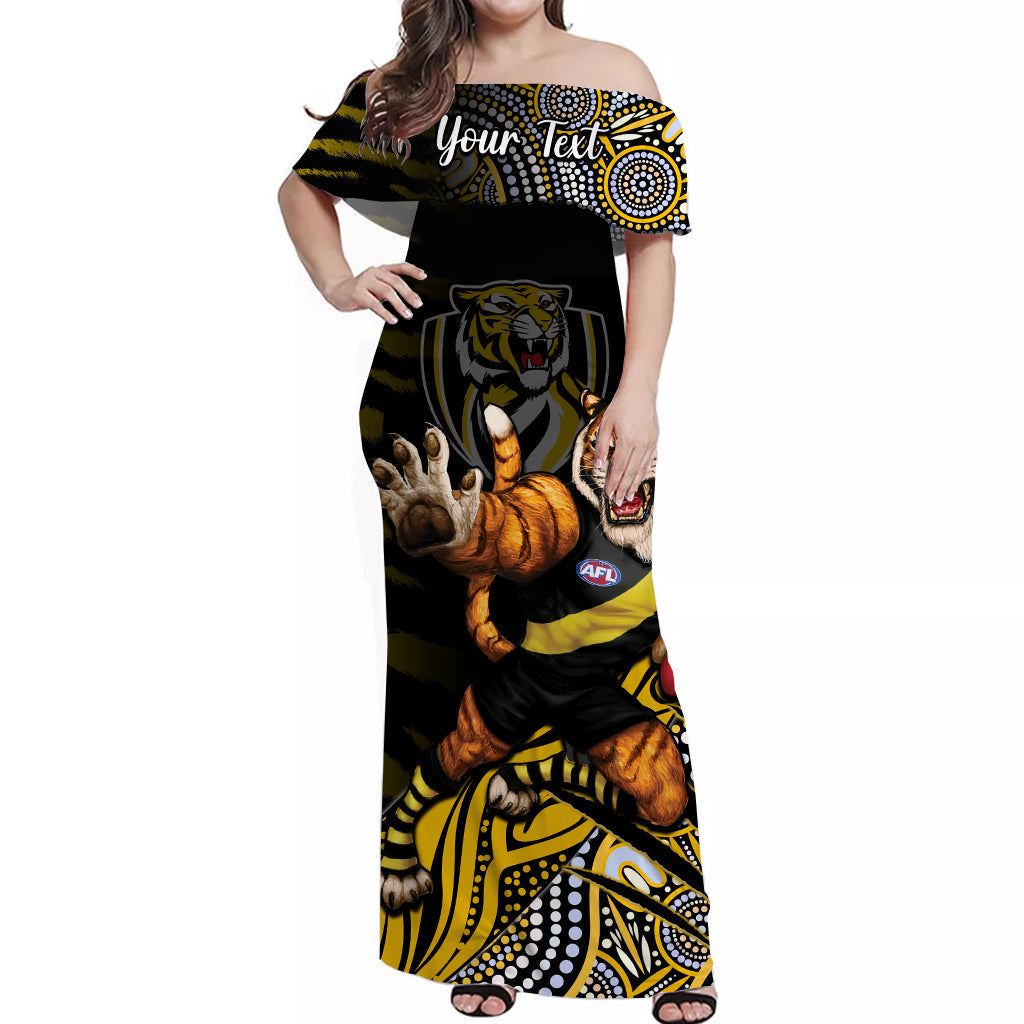 custom-personalised-richmond-football-off-shoulder-long-dress-aboriginal-go-the-tigers-mascot