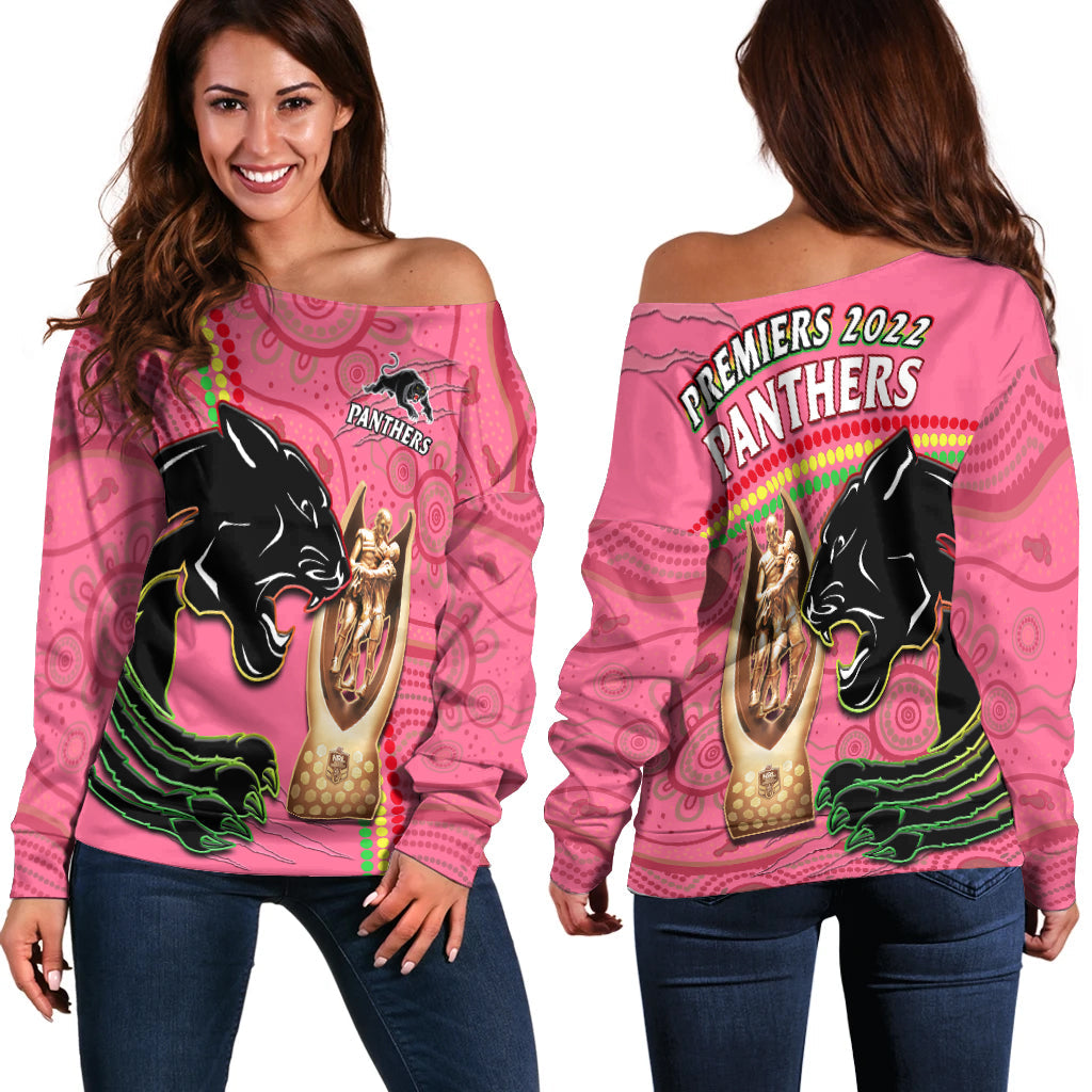 panthers-rugby-off-shoulder-sweater-the-riff-2022-premiers-aboriginal-pink