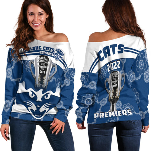 cats-football-off-shoulder-sweater-geelong-premiers-2022-aboriginal
