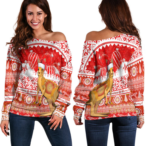 australia-off-shoulder-sweater-kangaroo-aboriginal-painting-merry-christmas