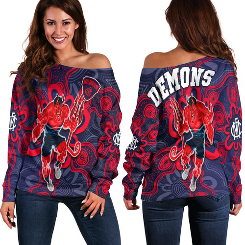 demons-football-2022-off-shoulder-sweater-australian-aboriginal-dot-painting
