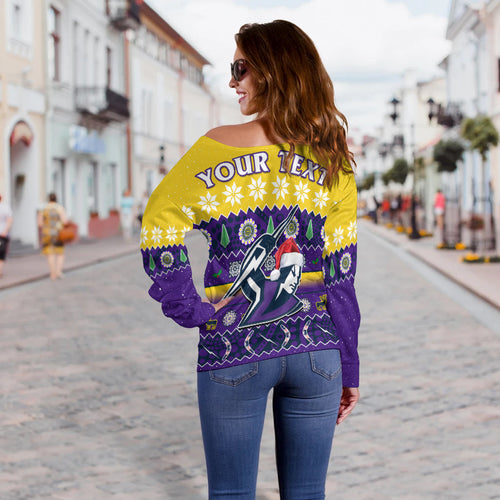 custom-personalised-melbourne-storm-christmas-off-shoulder-sweater-aboriginal-art-merry-xmas