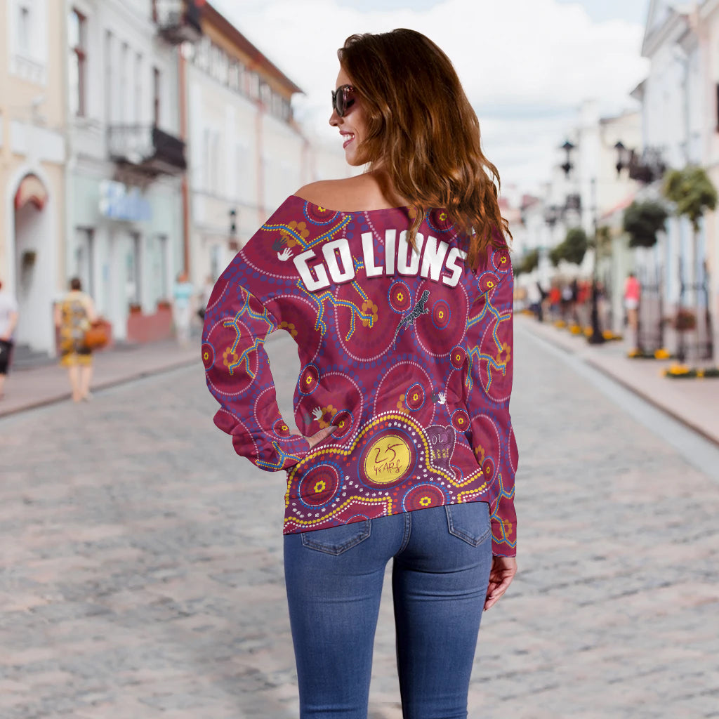 brisbane-football-off-shoulder-sweater-indigenous-pattern-go-lions-unique-version