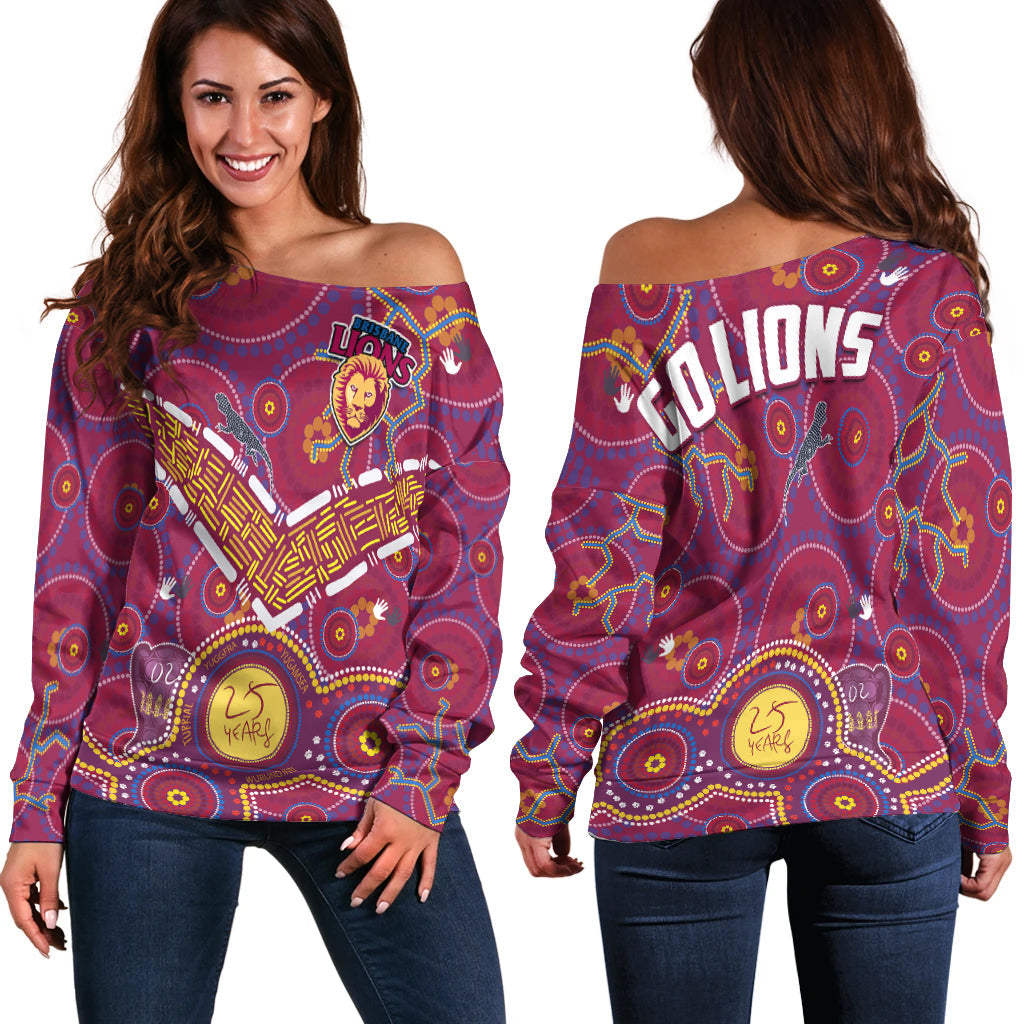 brisbane-football-off-shoulder-sweater-indigenous-pattern-go-lions-unique-version